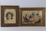 (2) Antique Framed Watercolor Paintings