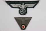 Group of (2) Nazi Uniform Eagles