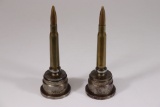 (2) WWII .50 Cal. Bullet Table Decorations