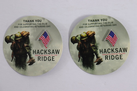 (2) 2016 "Hacksaw Ridge" Ltd. Ed. Pins