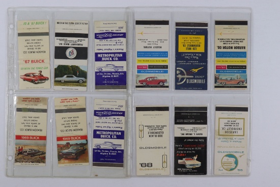 (12) 1950's/60's Buick Matchbooks