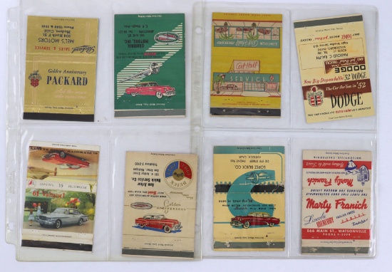 (8) Auto Related Oversized Matchbooks