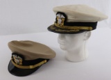 (2) Vintage USN Officer's Dress Hats