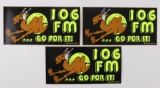 San Francisco 106 FM (3) c.1970's Stickers