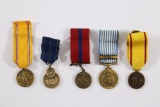 Lot (5) Miniature U.S. Medals