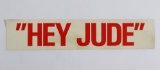 Beatles/Hey Jude 1970's Promo Sticker