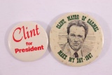 Clint Eastwood (2) Scarce Political Pins