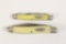 (2) CASE Yellow Handled Pocket Knives