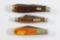 (3) vintage Schrade knives