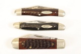 (3) CASE XX Pocket Knives: 087HE, 6208 & 6235