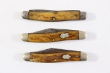 (3) Antique Remington Stockman 2&3 blade