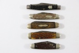 (5) Vintage jack & stockman knives