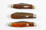 (3) vintage two blade jack knives