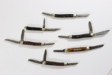 (6) vintage pocket knives Ulster, Sharleigh Hdwe.,
