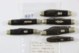 (6) antique jack & stockman knives various mfg