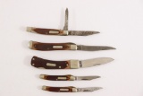 (5) Schrade old timer folding knives