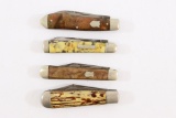 (4) Vintage Jack Knives incl Curtin & Clark, Hammer, etc