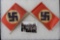 (2) Nazi WWII Paper Parade/Event Flags