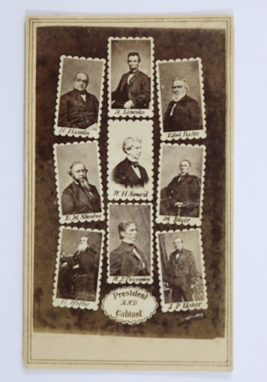 Lincoln & Cabinet c.1861 CDV Photo