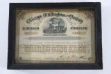 Art Made From 1885 CBQ RR Stock Certs.