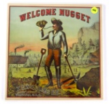 Welcome Nugget 1890's Crate Label