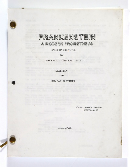 John Carl Buechler Frankenstein Script