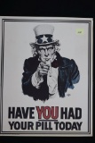 Rare 1968 Uncle Sam/Birth Control Poster