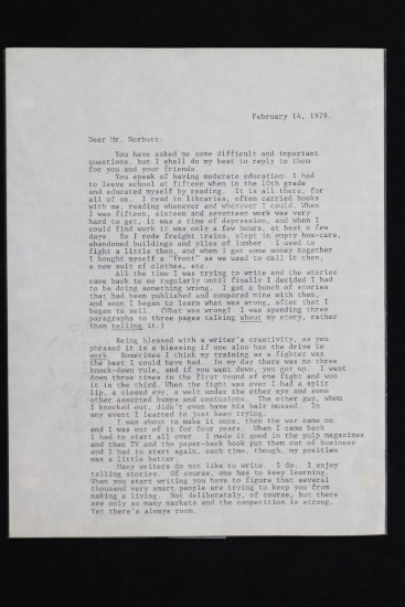 Signed Typed Letter from Louis L'Amour