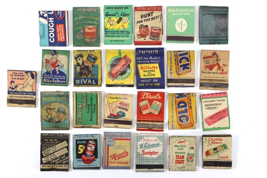 Group (25) Vintage Product Matchbooks