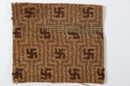 WWII Nazi Swastika Decorated Carpet Piece