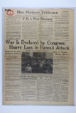 1941 Des Moines Paper Pearl Harbor/War!