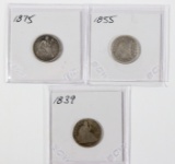 (3) Silver Liberty Seated Dimes