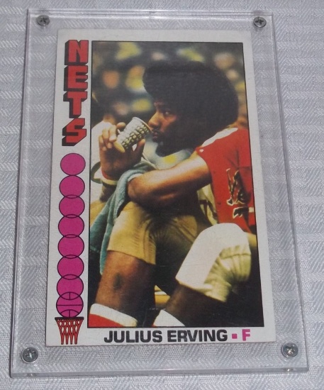 1976-77 Topps NBA Basketball #1 Dr J Julius Erving Card Nets