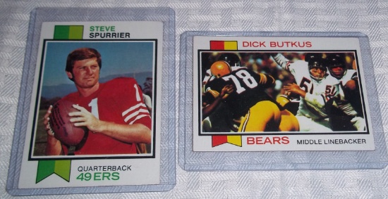 1973 Topps NFL Football Cards Steve Spurrier & Dick Butkus