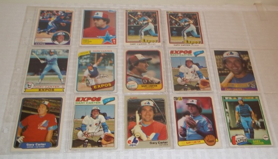 Gary Carter 14 Card Lot Baseball Cards HOF 1970s Early 1980s Expos