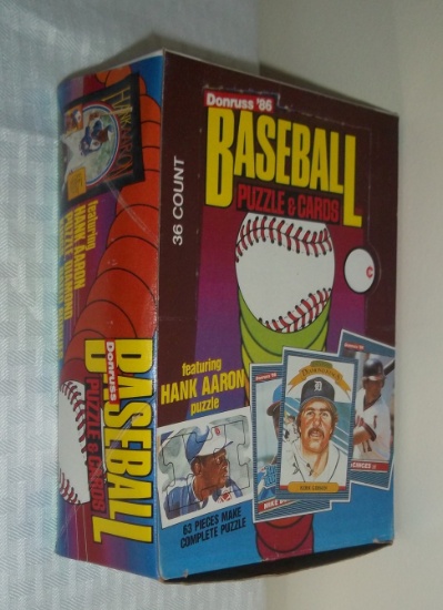 1986 Donruss Baseball Unopened Wax Box 36 Sealed Packs Potential Gem Mint Canseco McGriff Rookies