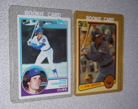 1983 Topps & Donruss Ryne Sandberg Rookie Cards RC Cubs HOF