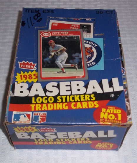 1985 Fleer Baseball Unopened Wax Box 36 Sealed Packs Potential Gem Mint Puckett Clemens Rookies MLB