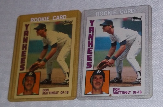 Two 1984 Topps Baseball #8 Don Mattingly Rookies RC Yankees