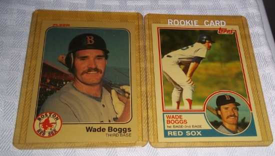 1983 Topps & Fleer Baseball Rookie Card Pair Wade Boggs Red Sox RC HOF