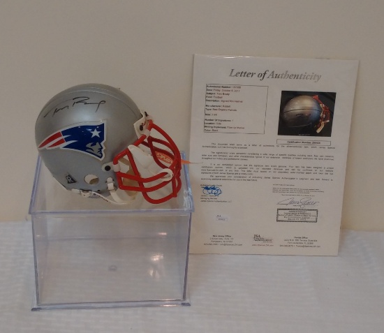 Tom Brady Autographed Mini Football Helmet Patriots w/ JSA COA LOA Great Investment GOAT NFL