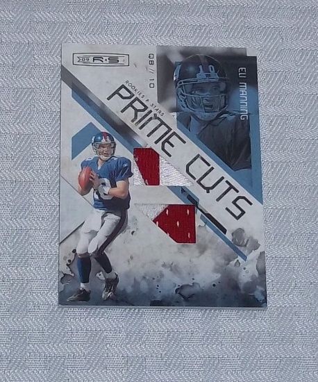 2009 Rookies & Stars Prime Cuts Eli Manning Giants Patch Jersey Card 09/50 NFL