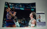 Autographed 8x10 Photo JSA COA Penn State Otis Birdsong NBA Basketball w/ Larry Bird In Picture
