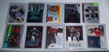 10 Autographed & Game Used NFL Football Insert Card Lot 3 Color Patch