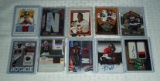 10 Autographed & Game Used NFL Football Insert Card Lot
