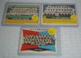 3 Vintage 1950s 1960s Topps Baseball Team Card Lot Indians Cardinals Pirates
