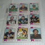 1973 Topps NFL Football Steelers Sheet 9 Cards Bradshaw Ham Greenwood