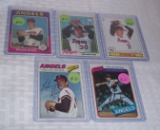 5 Vintage Topps Nolan Ryan Baseball Cards 1975 1977 1978 1978 1980 Angels