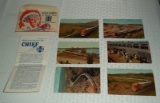 Santa Fe Streamlined Trains Postcard Set w/ Original Envelope Indian Chief Logo Fred Harvey Rare