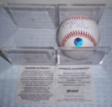 Raul Mondesi Autographed ROMLB Baseball w/ COA & Case 1994 ROY Inscription Dodgers